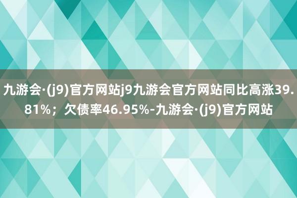 九游会·(j9)官方网站j9九游会官方网站同比高涨39.81%；欠债率46.95%-九游会·(j9)官方网站