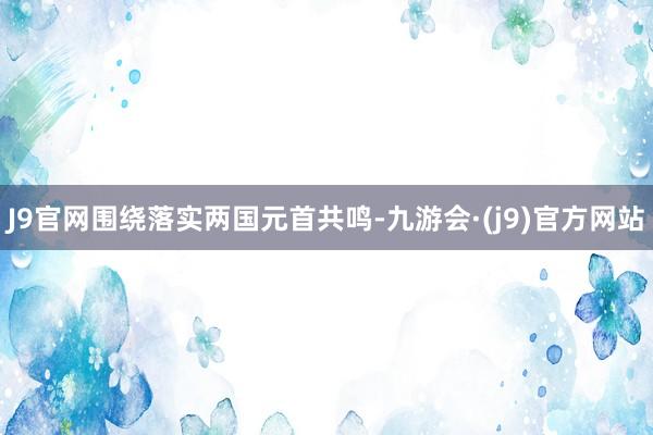 J9官网围绕落实两国元首共鸣-九游会·(j9)官方网站